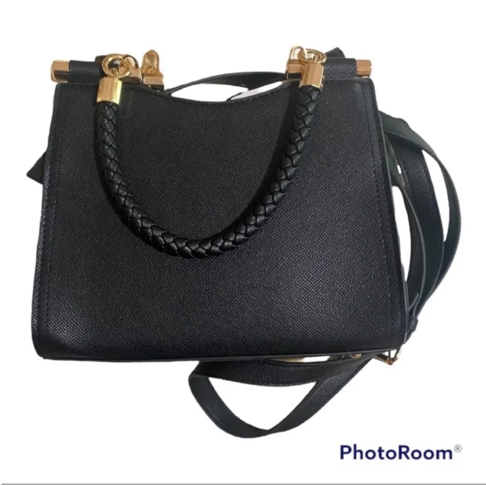 bebe Kate Mini Shopper Convertible Crossbody Handbag removable strap black NWT
